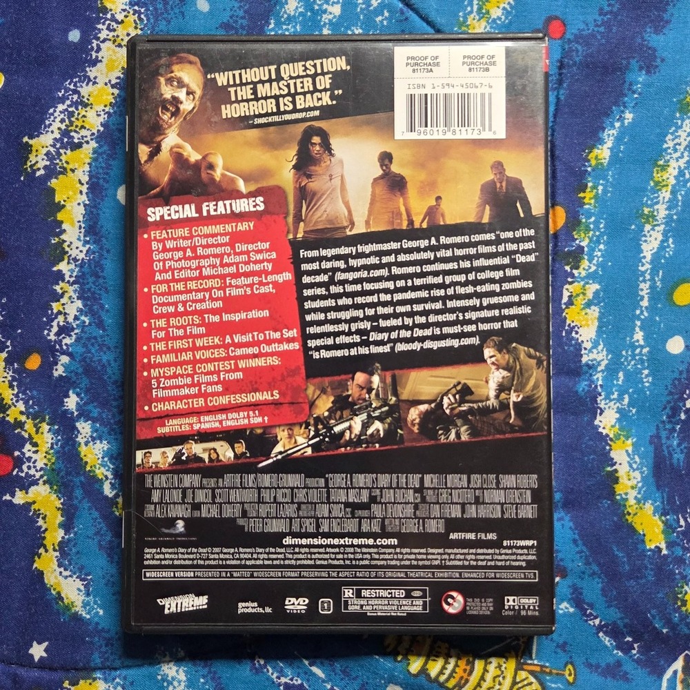Diary of the Dead DVD 2007 George A. Romero Director's Cut Horror - Picture 2 of 3